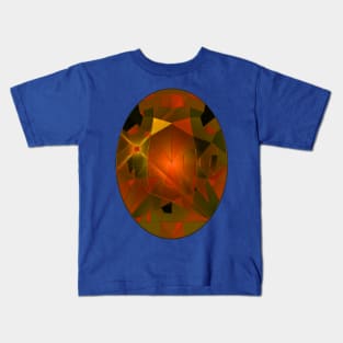 Orange and Yellow Oval Shape Gemstone Kids T-Shirt